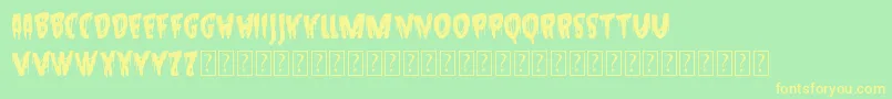 Hallowed Eve Sample Font – Yellow Fonts on Green Background