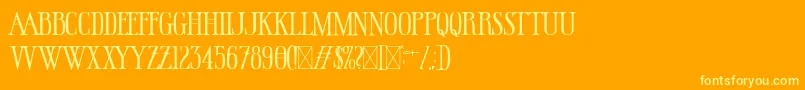 HallowedGrounds Font – Yellow Fonts on Orange Background