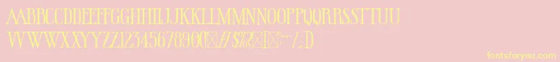 HallowedGrounds Font – Yellow Fonts on Pink Background