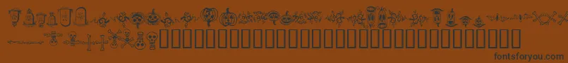 halloween borders-fontti – mustat fontit ruskealla taustalla