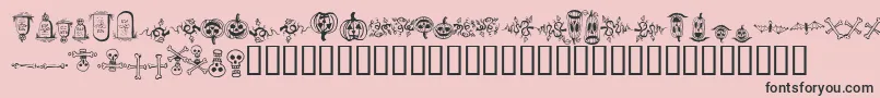 halloween borders-Schriftart – Schwarze Schriften auf rosa Hintergrund