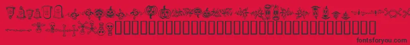 Fonte halloween borders – fontes pretas em um fundo vermelho