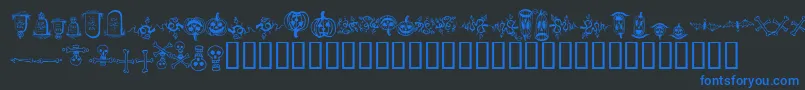 halloween borders Font – Blue Fonts on Black Background