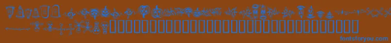 halloween borders Font – Blue Fonts on Brown Background