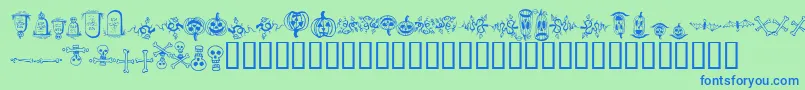halloween borders Font – Blue Fonts on Green Background