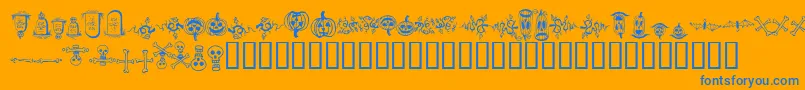 halloween borders Font – Blue Fonts on Orange Background