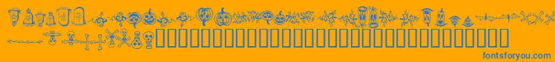 フォントhalloween borders – オレンジの背景に青い文字