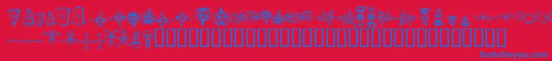 Шрифт halloween borders – синие шрифты на красном фоне