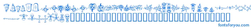 Шрифт halloween borders – синие шрифты на белом фоне