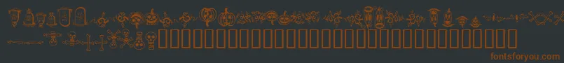Шрифт halloween borders – коричневые шрифты на чёрном фоне