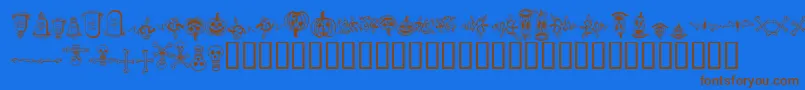 Шрифт halloween borders – коричневые шрифты на синем фоне
