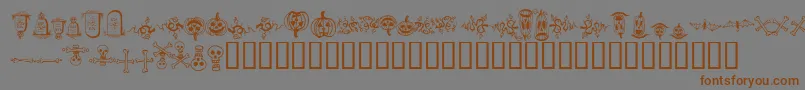 halloween borders-Schriftart – Braune Schriften auf grauem Hintergrund