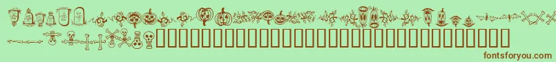 halloween borders Font – Brown Fonts on Green Background