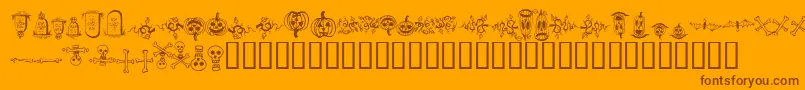 halloween borders-fontti – ruskeat fontit oranssilla taustalla