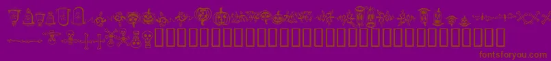 halloween borders-Schriftart – Braune Schriften auf violettem Hintergrund
