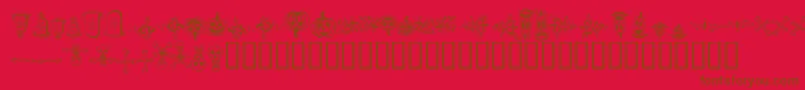 フォントhalloween borders – 赤い背景に茶色の文字