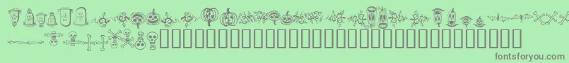 halloween borders Font – Gray Fonts on Green Background
