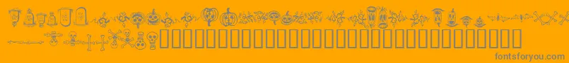 halloween borders-Schriftart – Graue Schriften auf orangefarbenem Hintergrund