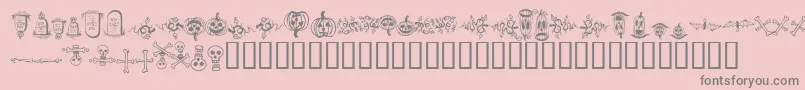 フォントhalloween borders – ピンクの背景に灰色の文字