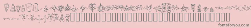 halloween borders-Schriftart – Graue Schriften auf rosa Hintergrund