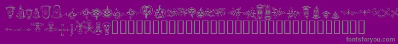 フォントhalloween borders – 紫の背景に灰色の文字