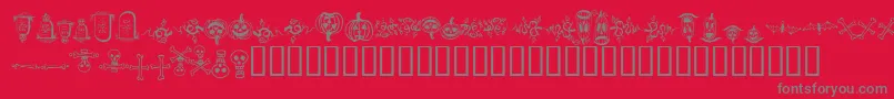 halloween borders Font – Gray Fonts on Red Background