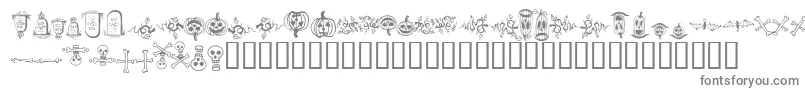 halloween borders-Schriftart – Graue Schriften auf weißem Hintergrund