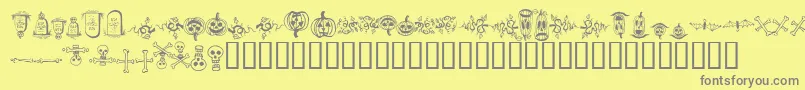 halloween borders Font – Gray Fonts on Yellow Background