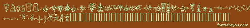 halloween borders Font – Green Fonts on Brown Background