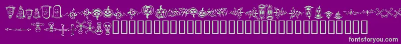 halloween borders Font – Green Fonts on Purple Background