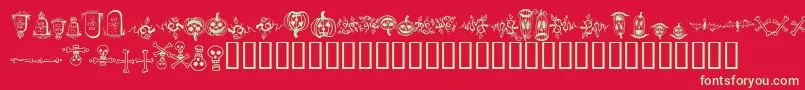 halloween borders Font – Green Fonts on Red Background