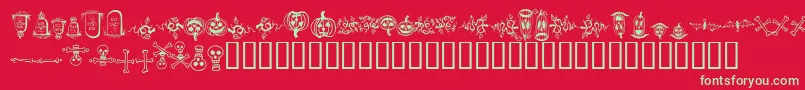 Czcionka halloween borders – zielone czcionki na czerwonym tle