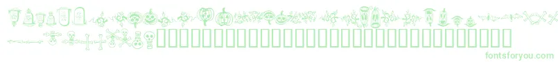 halloween borders Font – Green Fonts on White Background