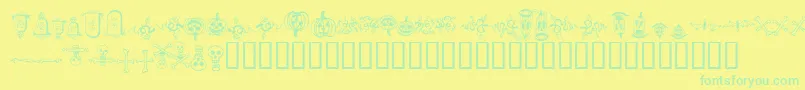 halloween borders Font – Green Fonts on Yellow Background