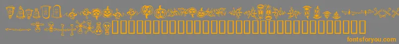 halloween borders-fontti – oranssit fontit harmaalla taustalla