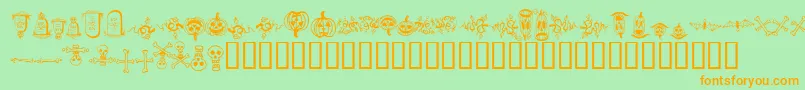 Fonte halloween borders – fontes laranjas em um fundo verde