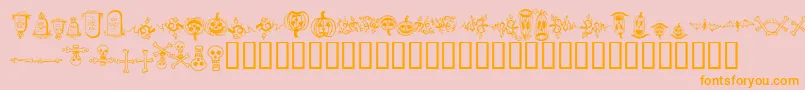 halloween borders-Schriftart – Orangefarbene Schriften auf rosa Hintergrund
