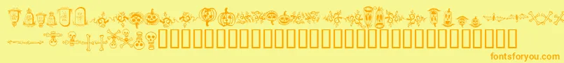 Fonte halloween borders – fontes laranjas em um fundo amarelo