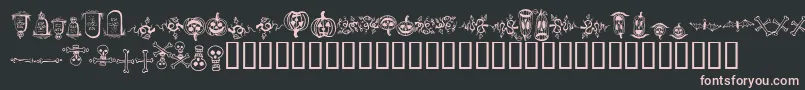 halloween borders-fontti – vaaleanpunaiset fontit mustalla taustalla