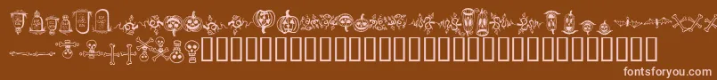 halloween borders-fontti – vaaleanpunaiset fontit ruskealla taustalla