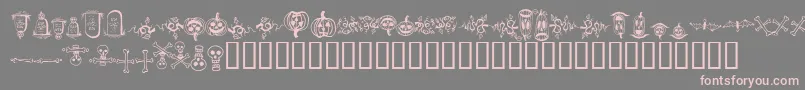 halloween borders-Schriftart – Rosa Schriften auf grauem Hintergrund