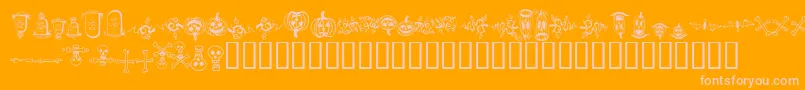 フォントhalloween borders – オレンジの背景にピンクのフォント