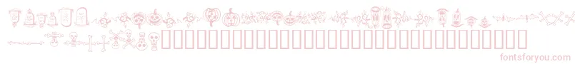 Шрифт halloween borders – розовые шрифты на белом фоне
