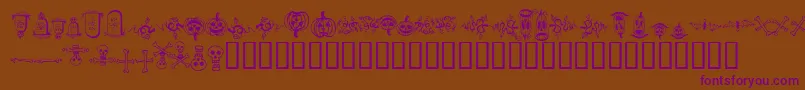 Шрифт halloween borders – фиолетовые шрифты на коричневом фоне