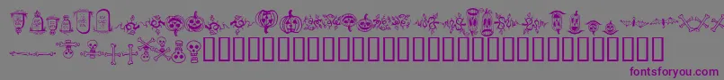 halloween borders-Schriftart – Violette Schriften auf grauem Hintergrund