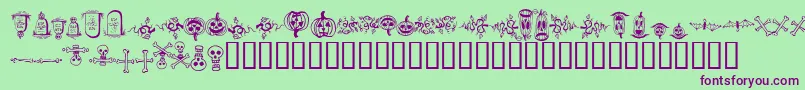 halloween borders Font – Purple Fonts on Green Background