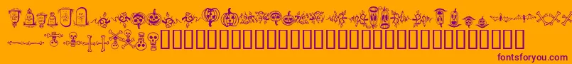Czcionka halloween borders – fioletowe czcionki na pomarańczowym tle
