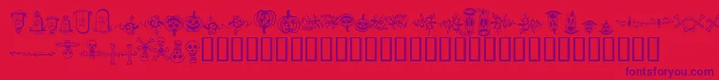 halloween borders-Schriftart – Violette Schriften auf rotem Hintergrund