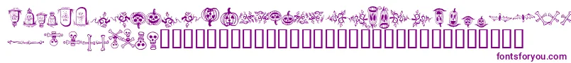 フォントhalloween borders – 白い背景に紫のフォント
