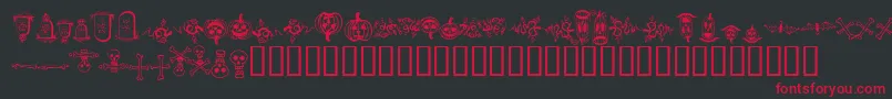 halloween borders Font – Red Fonts on Black Background